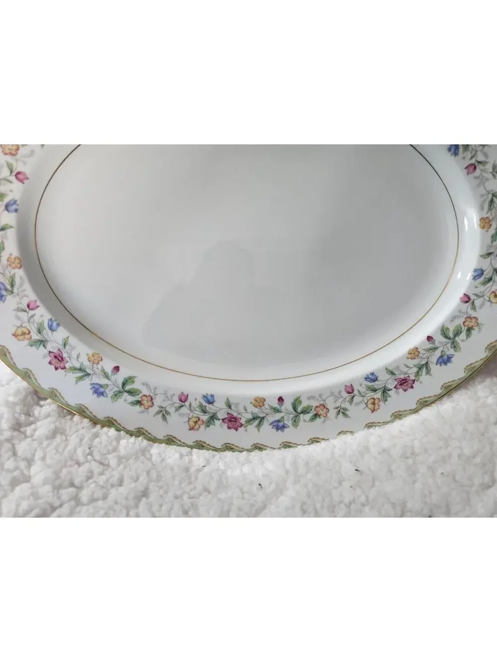 Vintage Noritake Elmhurst Platter Oval Floral Ceramic Porcelain Gold Trim 16.5" - Picture 12 of 13